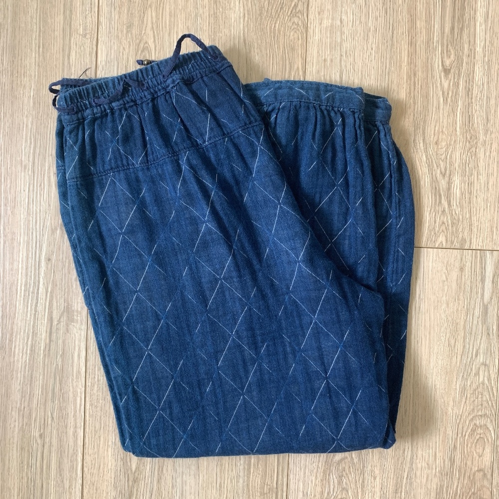 Anthropologie Hei - Hei double cloth cotton guaze capris | Indigo blue | Size S